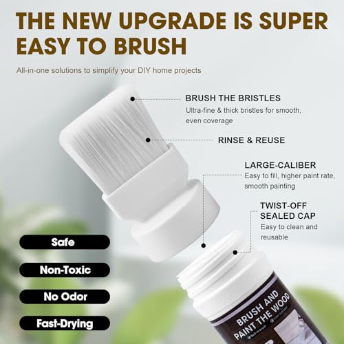 All-in-One White Wood Touch Up Paint, Multi Surface Touch Up Paint Pen, Refinishing for Door, Cabinets, Furniture, Metal - No Sanding, Fast-Drying, Water-Based Multi-Surface (6.35 Oz)