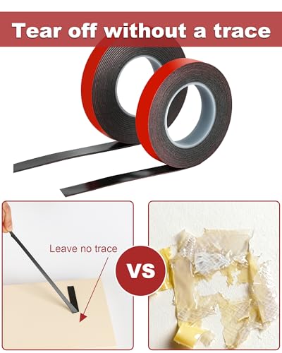 Double Sided Tape Heavy Duty, 1.1mm Thin VHB Double Sided Mounting Tape, 2cm x 4.7m Adhesive Tapes, Extra Strong Waterproof High Temperature Resistant for Car Home Office Decoration - size: 2cm*4.7m