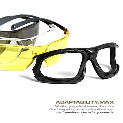 Glove Station Optic Max - Anti-fog Protective Eyewear for Men - Safety Glasses with 3 Lens Options - Clear, Amber or Gray - color: Clear
