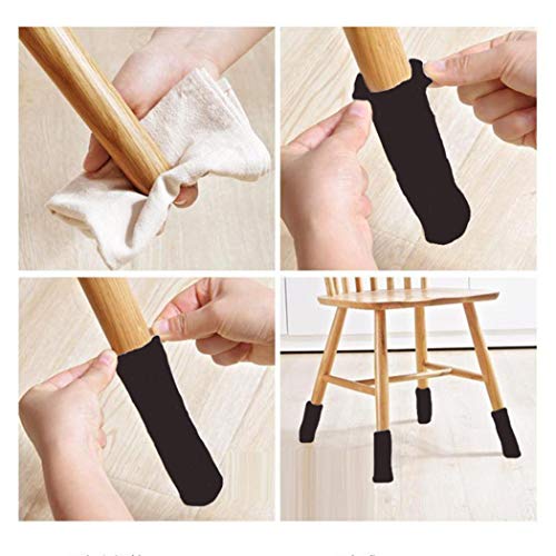 24PCS High Elastic Floor Protectors Knitting Wool Furniture Socks/Chair Leg Pads Floor Protector