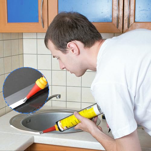 Caulk Finisher Kit Caulking Nozzle Tips Stainless Steel with Connection Bases Replacement 30 Pieces - style: Normal