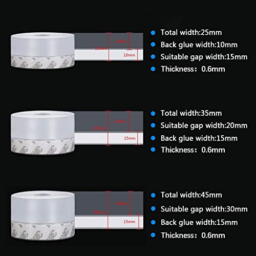 TAROSE Weather Stripping, 33 Feet, Transparent, 45MM, Silicone, Door Seal, Window Seal - color: Lucent, size: 45 Mm, 33ft