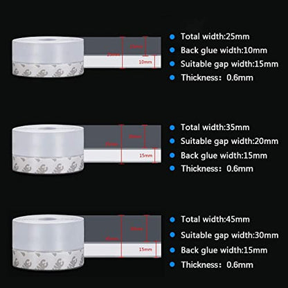 TAROSE Weather Stripping, 33 Feet, Transparent, 45MM, Silicone, Door Seal, Window Seal - color: Lucent, size: 45 Mm, 33ft