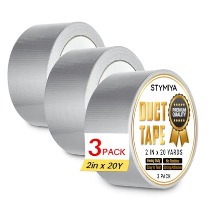 Silver Duct Tape Heavy Duty: Wide Waterproof Outdoor Duck Furniture Repair Tape Bulk - Strong Adhesive Weather UV Resistant No-Residue Masking Tapes Patterns Variety Pack (Silver, 3 * 2IN*20Yards) - color: Silver, size: 3*2in*20yards