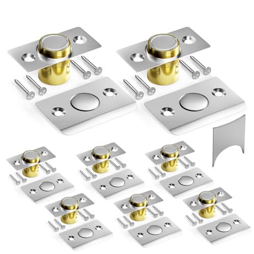 Tonitrui Silent Ball Catch, Adjustable Strong Magnet Door Catch，Using Noise Free, Replacing Door Ball Catch, with Identical Installation Dimension(8 Pack, Silver) - color: Silver, size: 8Pack
