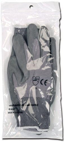 MCR Safety 9666XS Nylon Knitted Shell Memphis Gloves with Gray PU Dipped Palm and Fingers, Gray, X-Small, 1-Pair - size: X-Small