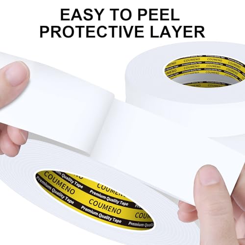 Single-Sided Adhesive EVA Foam Tape 2 Pack,2inX16.4FT,White Foam Weather Stripping,Door Seal & Window Insulation Tape,Waterproof Sound Proof Seal Strip for Doors,Garage Door & Gap Sealing - size: 2 Pack,2inX16.4FT