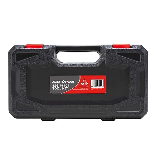 CARTMAN Home Tool Set Kit, Basic Household Hand Tools with Storage Case Dark Red - color: Dark Red