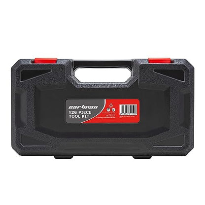 CARTMAN Home Tool Set Kit, Basic Household Hand Tools with Storage Case Dark Red - color: Dark Red