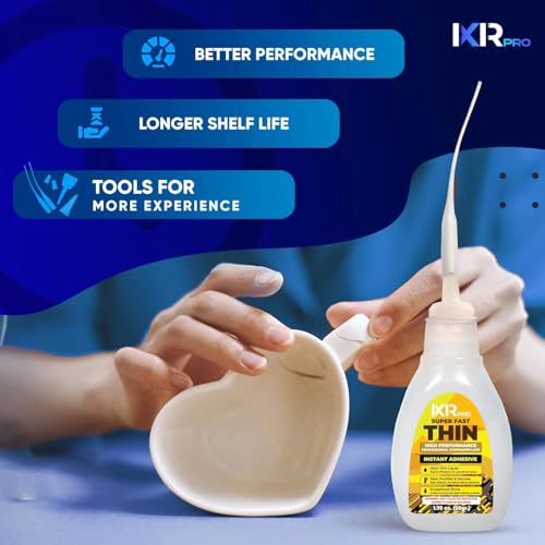 CA Glue Thin Viscosity Kit (3x1.75 oz.) Cyanoacrylate Glue, Super Glue for Precision Repairs, Wood, Plastic, Model Building, Crafts, and 3D Printing, Fast-Drying Adhesive for Tight Spaces and Cracks - size: 3 Pack, style: Thin CA Glue