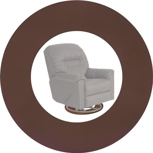 Non Skid Rubber Furniture Pads for Recliners,Furniture Grippers, Gripper Pads,Anti Slide Furniture Pads Hardwood Floor Protector,Fits Recliners,Swivel Chairs,Brown Solid Pad (25.2’’ Outside Diameter) - size: R-Coffee-H-25.2"