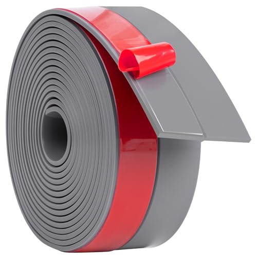ToLanbbt Weather Stripping Silicone Door Seal Strip 2 in x 10 ft Door Draft Stopper Self Adhesive Door Draft Tape, Side & Bottom Gaps Insulation Strip for Glass Shower Door Sliding Door Window, Gray - color: Gray, size: 2IN x 10FT