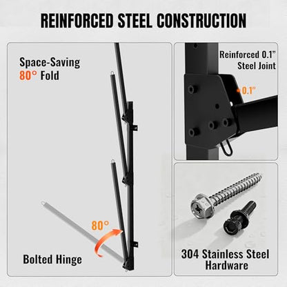 Kayak Wall Mount Rack, 45.3" Heavy Duty Canoe Storage Brackets, Foldable Space Saving Hanger, 304 Stainless Steel for Outdoor & Indoor, Fits SUP/Paddle Board(Black, 2-Tier) - size: H45.3"-2Kayaks-Wall Mount