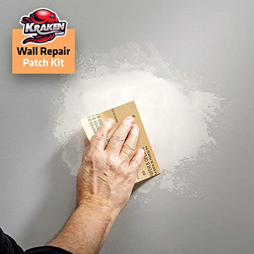 Kraken Bond Drywall Patch Repair Kit - (2x8 fl.oz.) Easy to Use Wall Patch Repair Kit for Drywall Hole & Cracks, Includes Aluminum Self-Adhesive Patch, Grit Sandpaper, Plastic Putty Knife, 2 Pack - size: 2 Pack