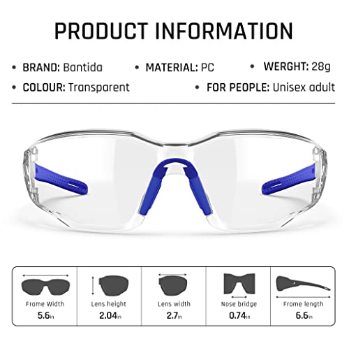 Safety Glasses Anti-Fog Lens,Adjustable Frames Eye Protection Goggles For Men Women - color: Blue