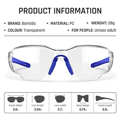 Safety Glasses Anti-Fog Lens,Adjustable Frames Eye Protection Goggles For Men Women - color: Blue