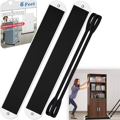 2 Pcs Large Appliance Slider with Pull Strap,Pull Furniture Slides,Moving Furniture Gliders Heavy Duty Sliding Sheet for Moving Heavy Furniture,Cabinets,Safes on Carpet and Hardwood Floor - size: 6.7" X 72"
