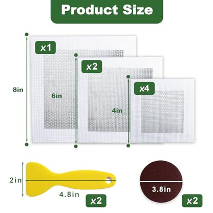 Drywall Repair Kit, 11 Pcs Drywall Patch, Dry Wall Web Repair Patch Kits for Holes, Plaster Sheetrock Repair Patching Kit with Scraper and Sandpaper
