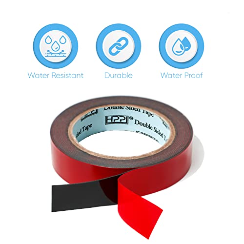 HPP Double Sided Tape, Heavy Duty Tape, Strong and Permanent for Outdoor and Indoor (1in x 9ft) - size: 1in x 9ft