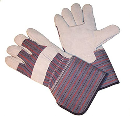 G & F Products 5025L-5 Premium Suede Leather Work Gloves with Extra Long Rubberized Safety Cuff, 5 Pair Pack - size: Large (Pack of 5), style: Extra Long Cuff