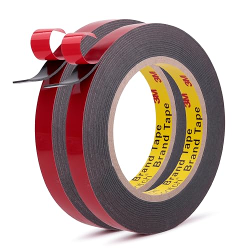 Automotive Acrylic Plus Attachment Tape 0.55" x 18Ft Made of 3M Pack of 2 Double Sided Tape PT1100 Heavy Duty for Moldings Claddings Panels Pads and Other Car Automotive Applications - size: 0.55" X 18ft