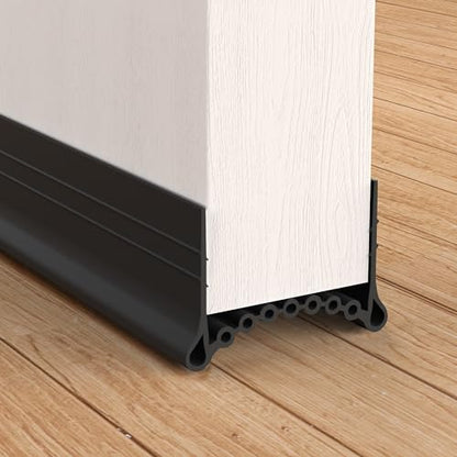 SUNMON Silicone Door Draft Stopper, 39in Upgraded Door Slide-On Under Door Seal Blocker, Under Door Sweep Weather Stripping（3.25FT Black） - size: 3.25FT-B