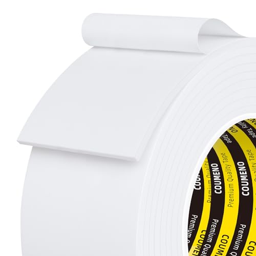 Single-Sided Adhesive EVA Foam Tape 2inX10FT,White Foam Weather Stripping,Door Seal & Window Insulation Tape,Waterproof Sound Proof Seal Strip for Doors,Windows,Garage Door & Gap Sealing - color: White, size: 2in x 10FT