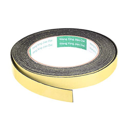 uxcell Sealing Foam Tape 15mm Wide 1mm Thick 5m/16.4ft Long, Self Adhesive Weather Strip for Window Door Insulation - size: 15mmx1mmx5m