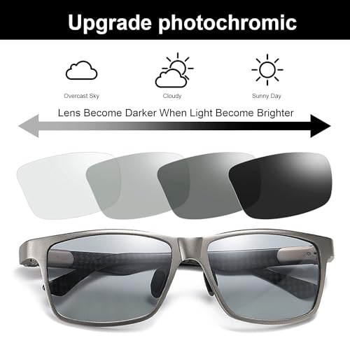 YIMI Polarized Photochromic Driving z87 Sunglasses For Men Women Day and Night safety glasses - color: Carbon Fibre C2