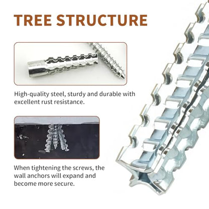 70 Packs Heavy Duty Hollow Wall Anchors with Screws, Loose Hinge and Stripped Hole Repair Kits (6x32mm,Silver) - size: Silver-M6*32