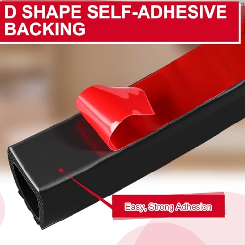 Pangda 13Ft D Shape Rubber Weather Stripping Foam Self-Adhesive EPDM Seal Strip for Noise Reduction Waterproof Dustproof for Cars Boats RVs Windows Doors (0.59" W x 0.55" H) - size: 13ft L, style: 0.59" W X 0.55" H