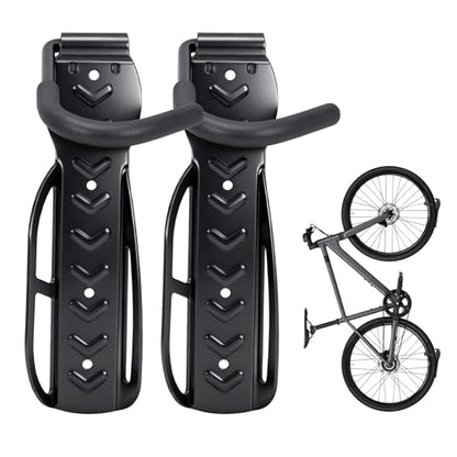 MaxxHaul 51186 Wall-Mounted Bike Rack – Heavy-Duty Steel Bicycle Hanger with TPE Hook – 66 lb Capacity, Space-Saving Vertical Storage for Garage or Apartment – Includes Mounting Hardware