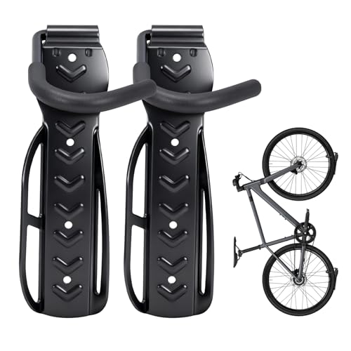 MaxxHaul 51186 Wall-Mounted Bike Rack – Heavy-Duty Steel Bicycle Hanger with TPE Hook – 66 lb Capacity, Space-Saving Vertical Storage for Garage or Apartment – Includes Mounting Hardware