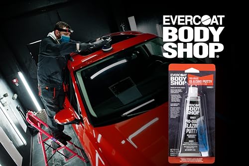 Evercoat Body Shop 105021 Pro-Grade Glazing Putty, Stain Resistant for Minor Imperfections and Low Spots in Aluminum, Fiberglass & More, Cream Hardener Included 3 Fl Oz. - size: 3 Fl Oz., style: Glazing Putty