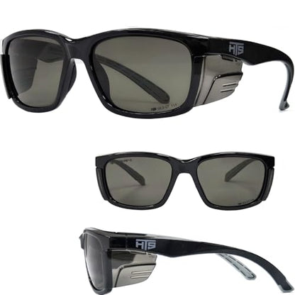 HTS HUNTERSKY E60 Anti-Fog Safety Glasses with Side Shields ANSI Z87 Eye Protection for Men Women Lab Chemistry Goggles DIY - color: Black & Gray