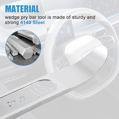 4140 Pry Tool,Pry Bar Trim Removal Tool,Pocket Pry Bar,Automotive Trim Removal Tool Kit,Aircraft Trim Removal Pry Tool,Interior and Exterior Trim Removal Kit for Planes - size: silver 2pcs