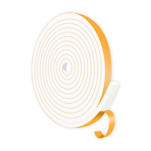 Weather Stripping Door Seal,Weather Stripping,Soundproof,Cold Insulation,High Density CR Foam Insulation Tape for Door, Front Door Frame, Windows,White (White,1/2 in x 1/4 in x 13Ft) - size: 1/2 In x 1/4 In x 13 Ft