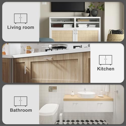 Probrico 5 Pack Hole Centers (64mm) 2.5inch Brushed Nickel Cabinet Handles Modern Stainless Steel Drawer Pulls Euro T Bar Dresser Pull Handle Length 100mm(4inch) - color: Brushed Nickel, size: Hole Centers: 2-1/2"