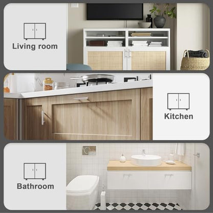 Probrico 5 Pack Hole Centers (64mm) 2.5inch Brushed Nickel Cabinet Handles Modern Stainless Steel Drawer Pulls Euro T Bar Dresser Pull Handle Length 100mm(4inch) - color: Brushed Nickel, size: Hole Centers: 2-1/2"
