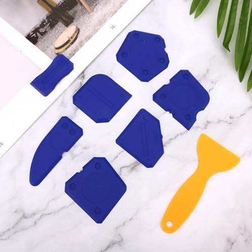 8pcs Silicone Caulking Tool, Professional Sealant Finishing Grout Tool with Multiple Shape Scraper & Caulk Remover for Kitchen Bathroom Floor Window & Sink