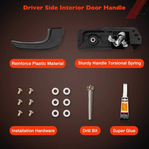 ATRACYPART Interior Door Handle Kit Front Rear Right Passenger Side| for 2007-2014 Chevy Silverado Tahoe Suburban Avalanche, GMC Sierra Yukon, Cadillac Escalade | Replaces# 20833602, 20871483, 80375 - color: Passenger Side