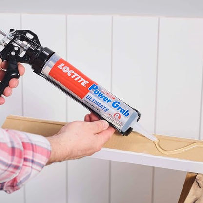 Loctite Power Grab Ultimate Crystal Clear Construction Adhesive, 9 fl oz Cartridge, 1 Pack - Versatile Construction Glue for Cement, Tile, Wall & More - size: 1 Pack