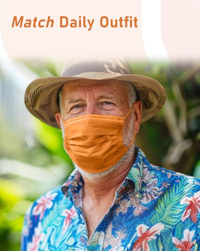Face Masks Disposable 100 Pack, 4 Ply ASTM Level 3 Medical Grade, Breathable for Adult Outdoor Protection, Individually Wrapped for Home, School & Office, Autumn Symphony - color: Autumn Symphony