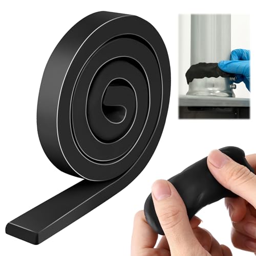 Moldable Silicone Putty, Non Hardening Multi Purpose Duct Seal Compound for Metal, Glass, Wood, Ceramic, Crafts, Heat Resistant and Waterproof, 1.5 ft x 0.32 in(Black,1 Pack) - color: Black