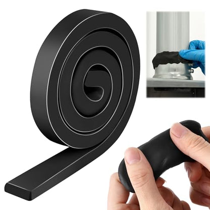 Moldable Silicone Putty, Non Hardening Multi Purpose Duct Seal Compound for Metal, Glass, Wood, Ceramic, Crafts, Heat Resistant and Waterproof, 1.5 ft x 0.32 in(Black,1 Pack) - color: Black