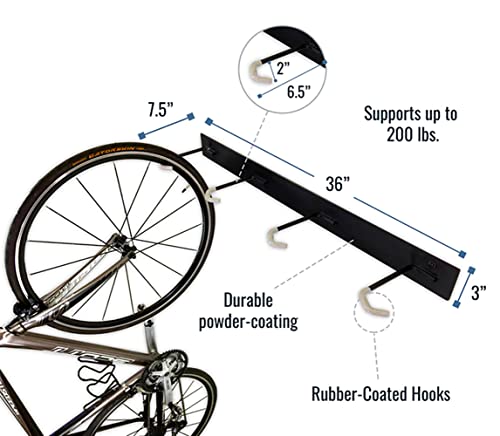 StoreYourBoard Bike Storage Rack, 4 Bike Racks for Garage, Solid Steel Extra Heavy Duty BLAT Bike Rack - Garage Wall Mounted Bicycle Storage, Up to 200lbs, 32-inch - size: X-large, style: 4 Bikes