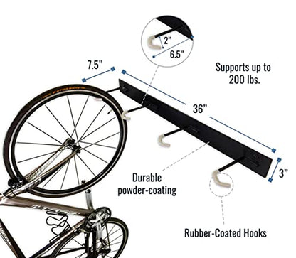 StoreYourBoard Bike Storage Rack, 4 Bike Racks for Garage, Solid Steel Extra Heavy Duty BLAT Bike Rack - Garage Wall Mounted Bicycle Storage, Up to 200lbs, 32-inch - size: X-large, style: 4 Bikes