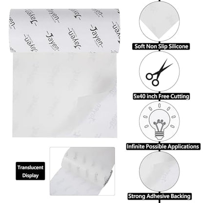 Non Slip Self Adhesive Silicone Cuttable Furniture Pads - 5x40 inch Versatile Non-Slip Silicone Pads for Variety of Objects, Appliances and Furniture - color: 5x40 Translucent