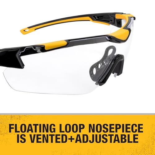 DEWALT DPG110 Chisel Unisex Trim-Fit Half Frame Protective Eyewear, Black Frame Clear Lens - color: Black / Clear