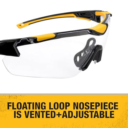 DEWALT DPG110 Chisel Unisex Trim-Fit Half Frame Protective Eyewear, Black Frame Clear Lens - color: Black / Clear